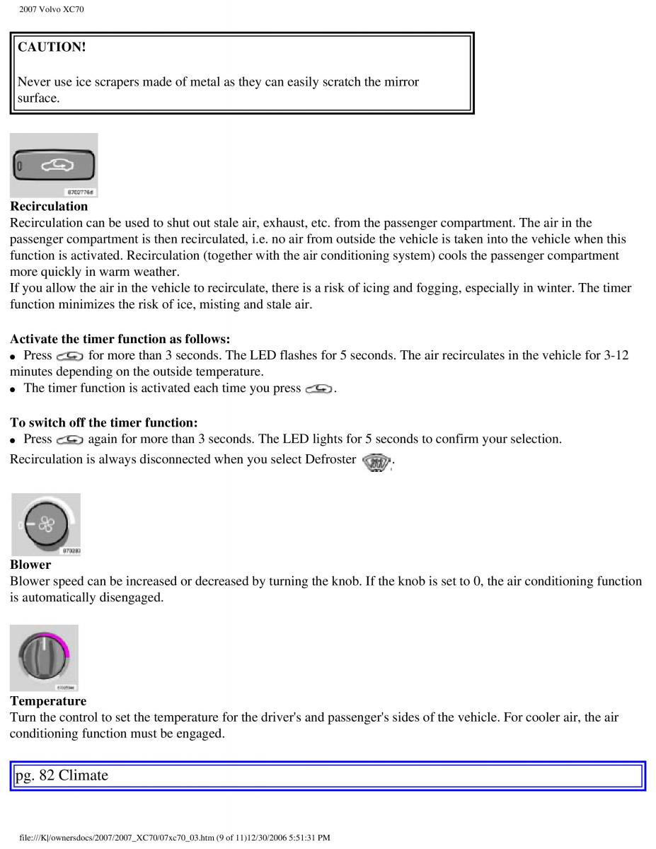 Volvo XC70 Cross Country 2007 owners manual / page 88