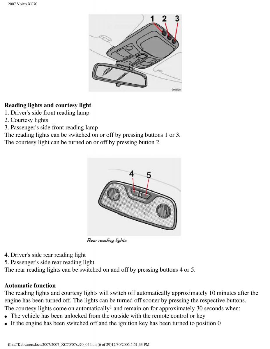 Volvo XC70 Cross Country 2007 owners manual / page 96