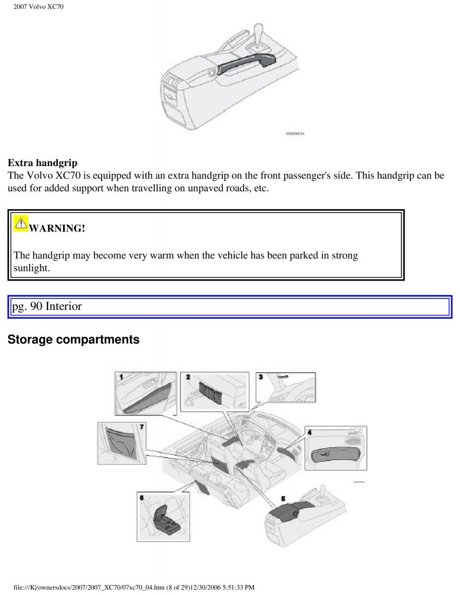 Volvo XC70 Cross Country 2007 owners manual / page 98