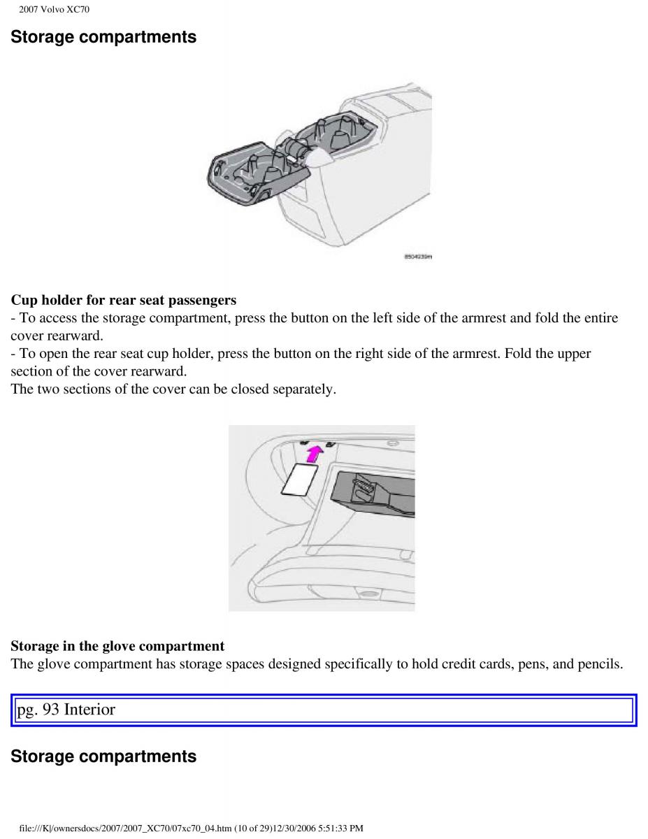 Volvo XC70 Cross Country 2007 owners manual / page 100