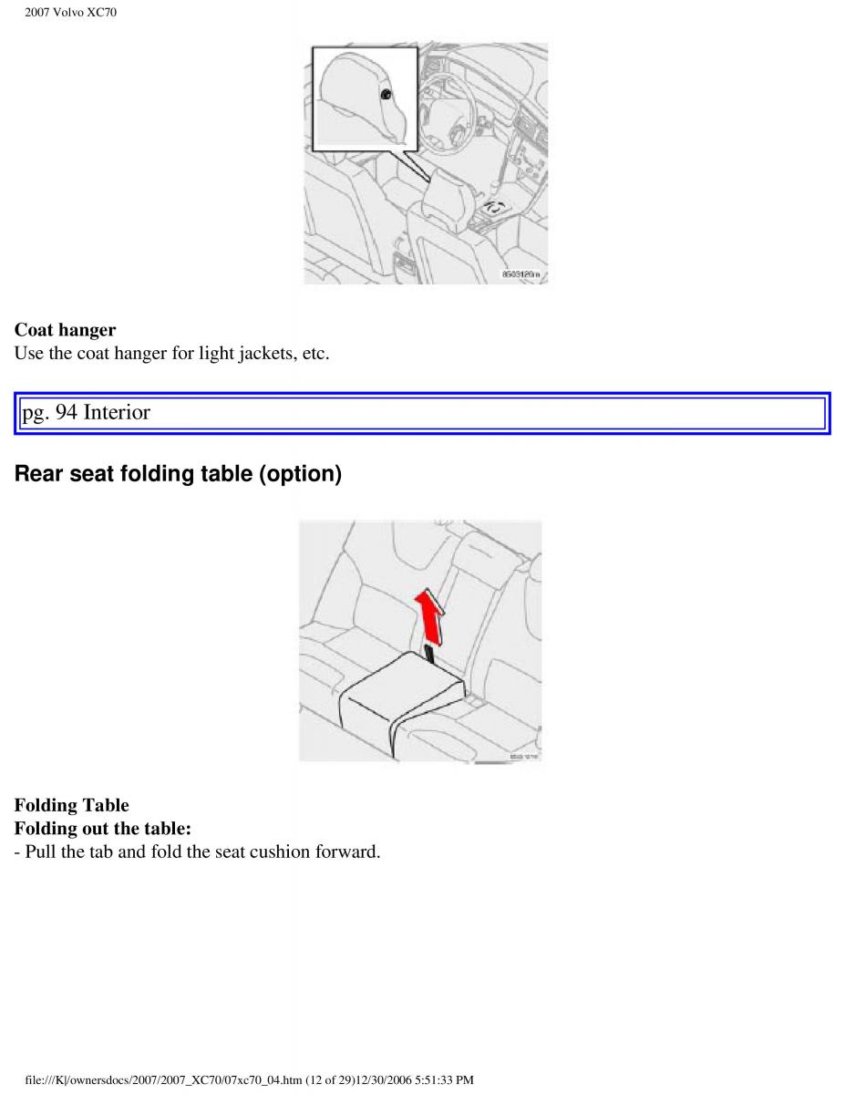 Volvo XC70 Cross Country 2007 owners manual / page 102