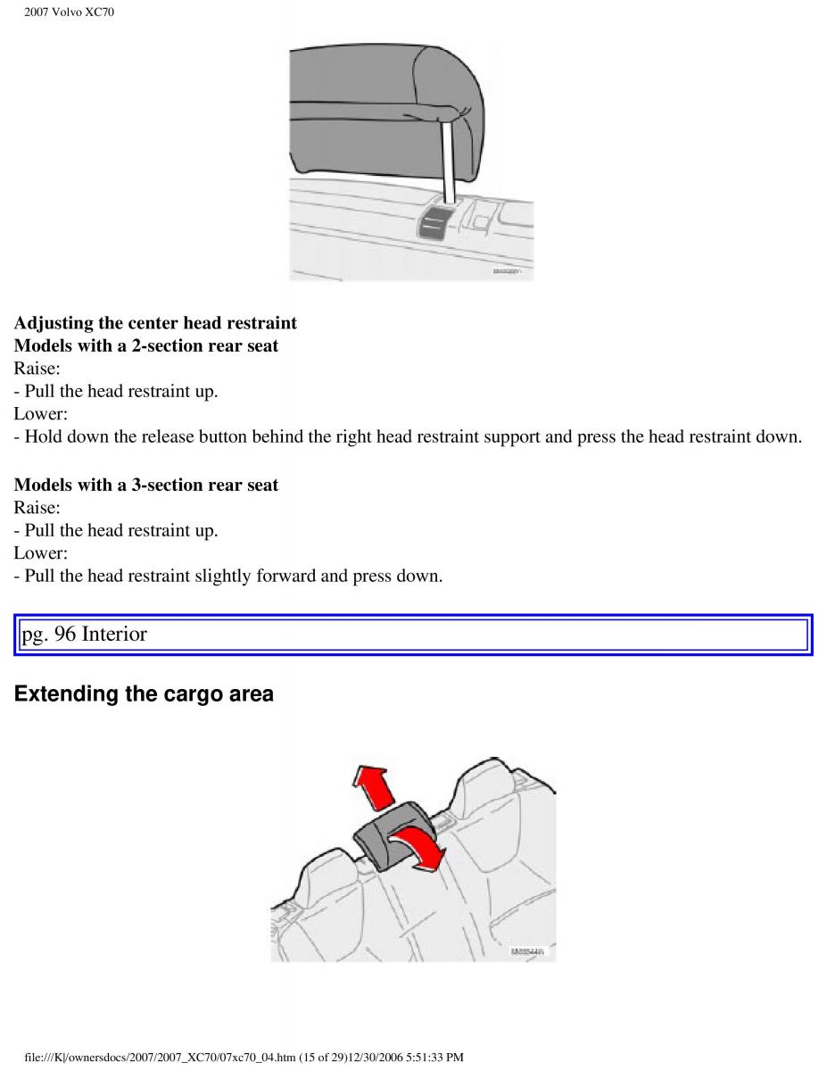 Volvo XC70 Cross Country 2007 owners manual / page 105