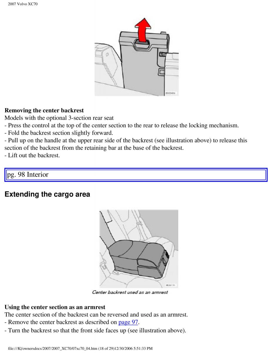 Volvo XC70 Cross Country 2007 owners manual / page 108