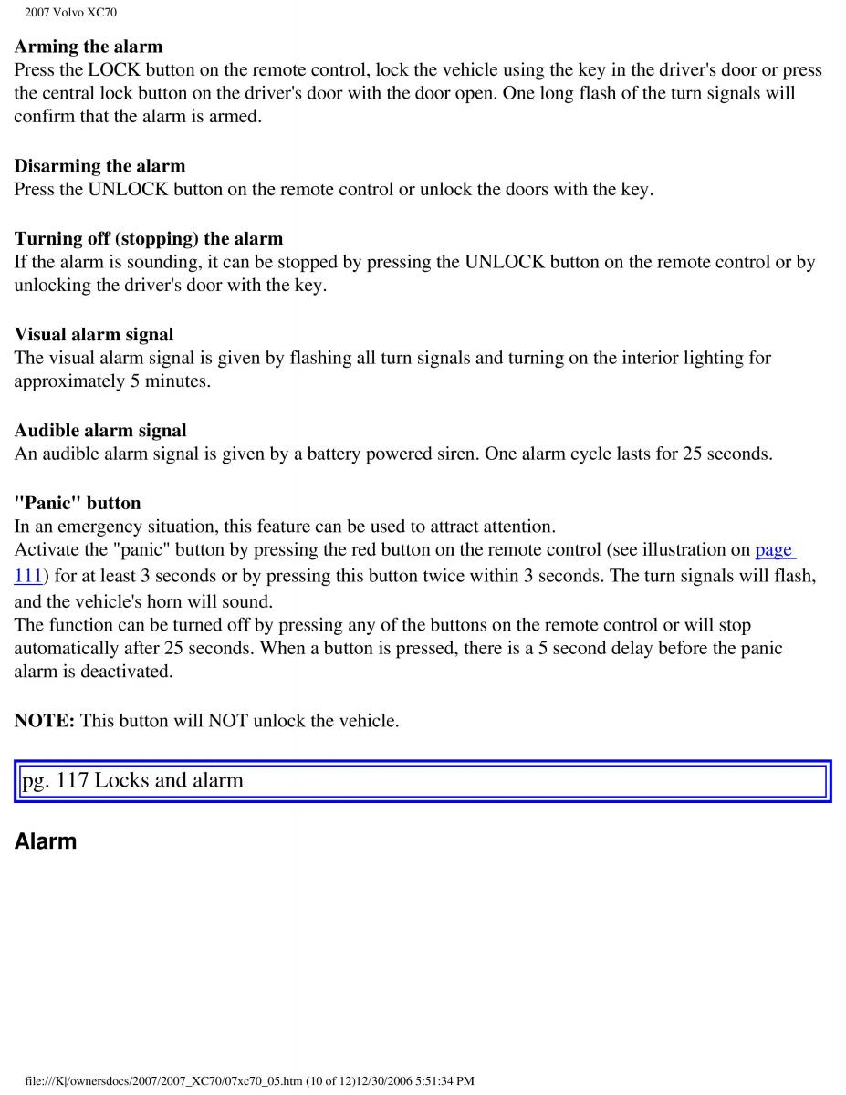 Volvo XC70 Cross Country 2007 owners manual / page 129