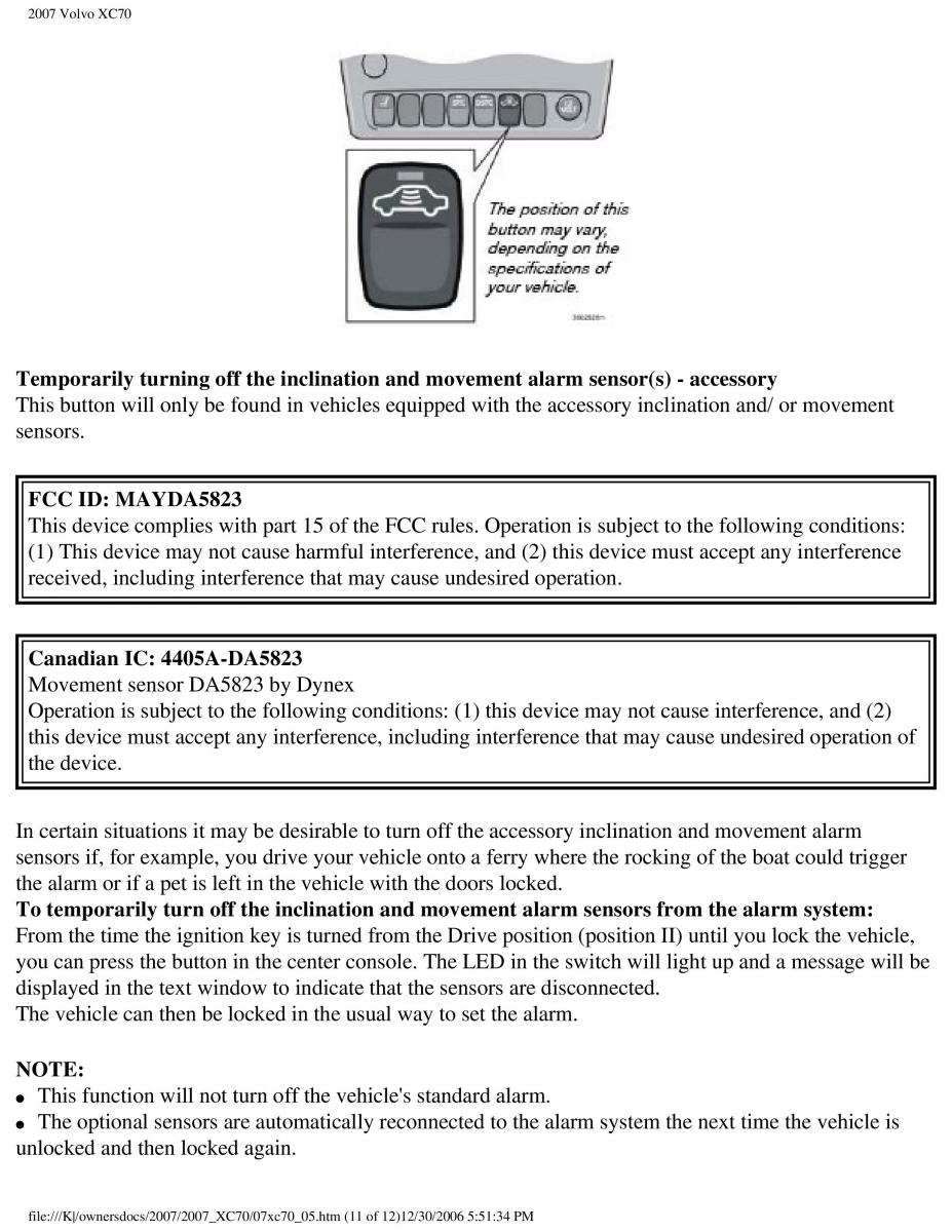 Volvo XC70 Cross Country 2007 owners manual / page 130