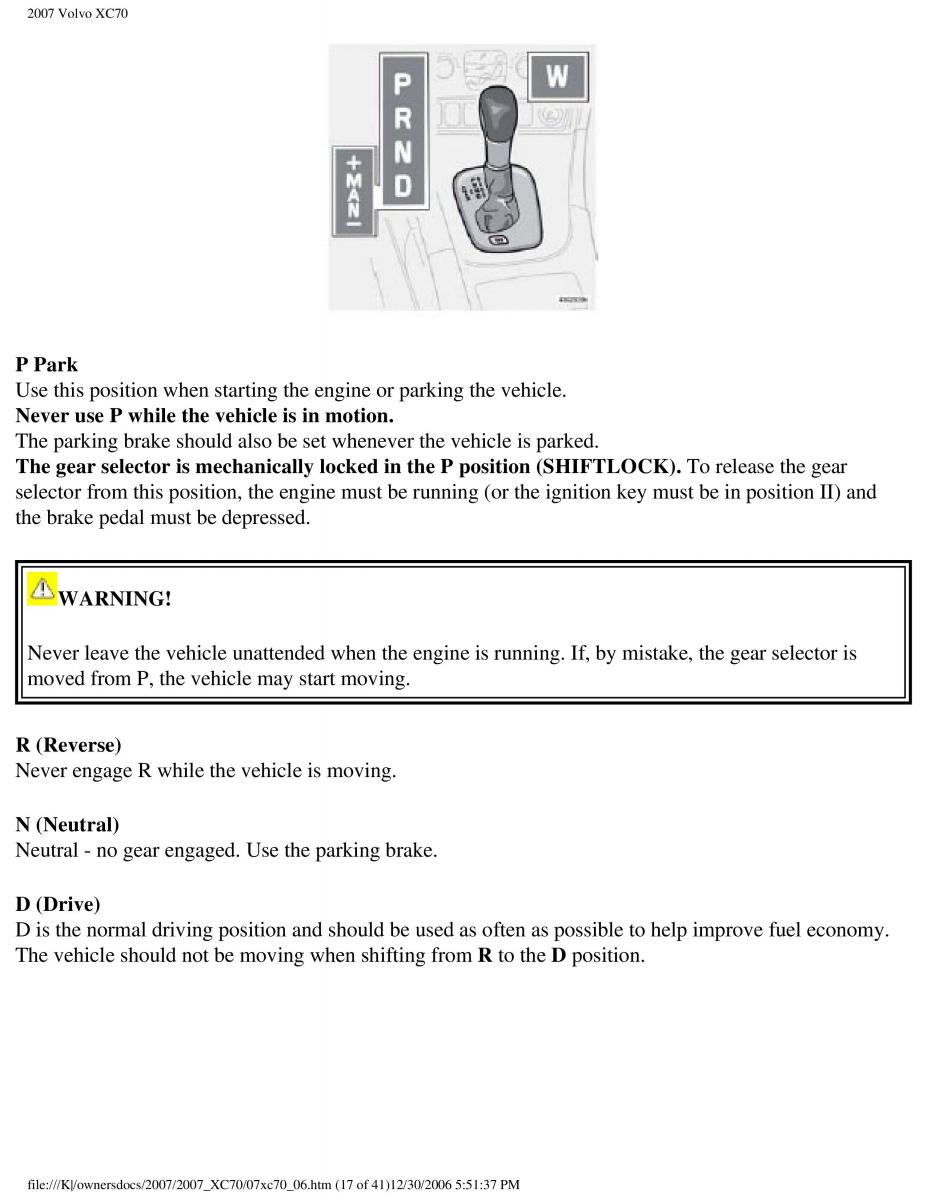 Volvo XC70 Cross Country 2007 owners manual / page 148