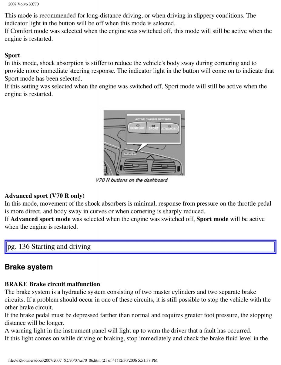 Volvo XC70 Cross Country 2007 owners manual / page 152