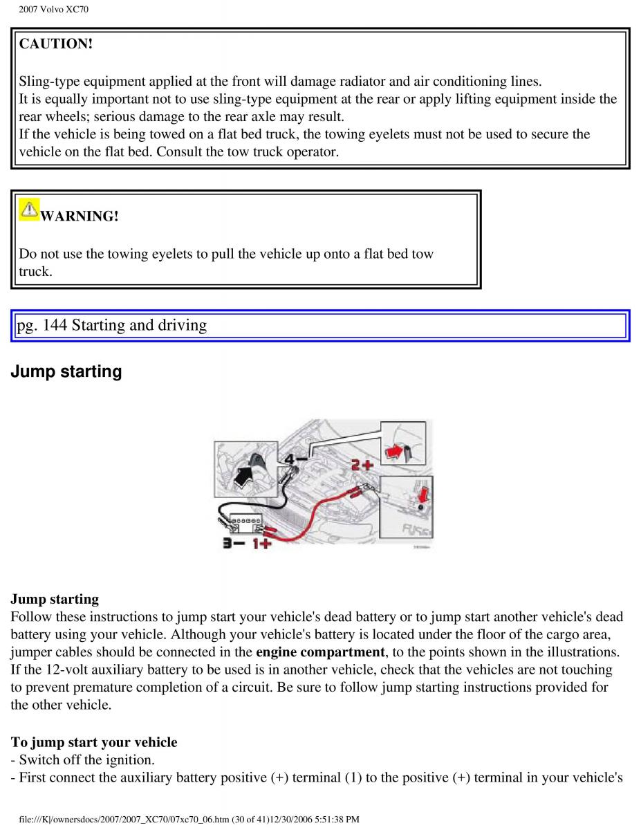 Volvo XC70 Cross Country 2007 owners manual / page 161