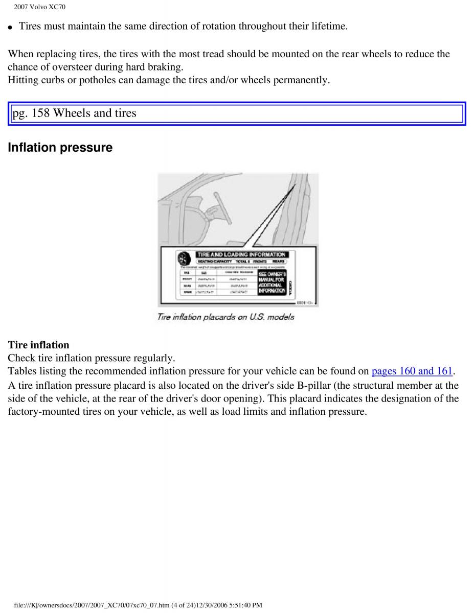 Volvo XC70 Cross Country 2007 owners manual / page 176