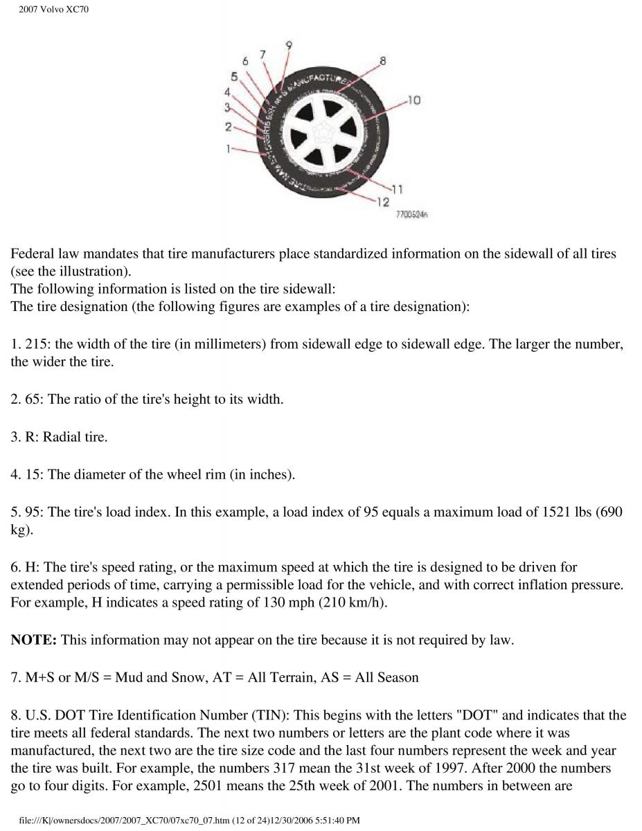 Volvo XC70 Cross Country 2007 owners manual / page 184