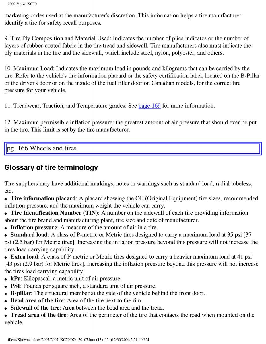 Volvo XC70 Cross Country 2007 owners manual / page 185