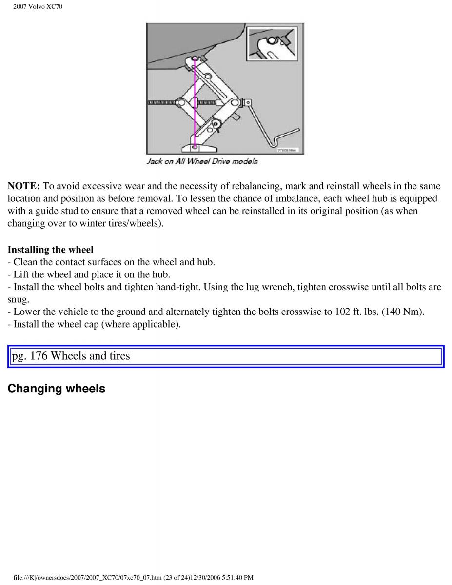 Volvo XC70 Cross Country 2007 owners manual / page 195