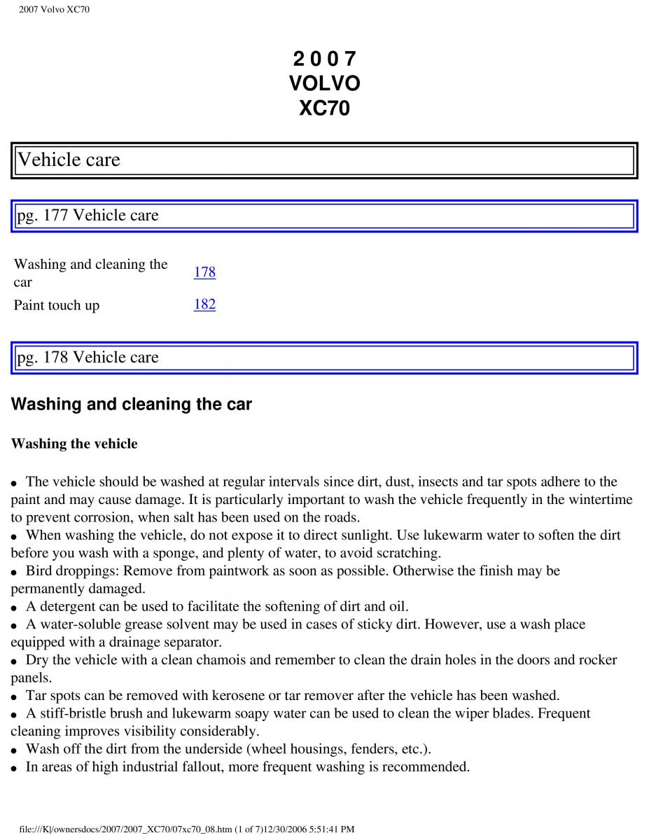 Volvo XC70 Cross Country 2007 owners manual / page 197