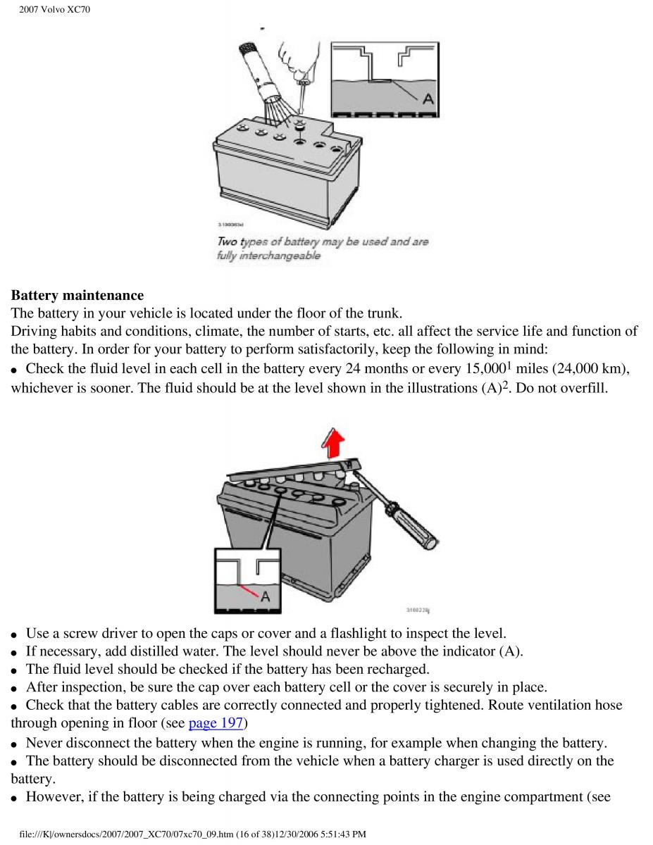 Volvo XC70 Cross Country 2007 owners manual / page 219