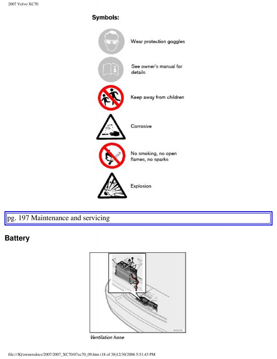 Volvo XC70 Cross Country 2007 owners manual / page 221