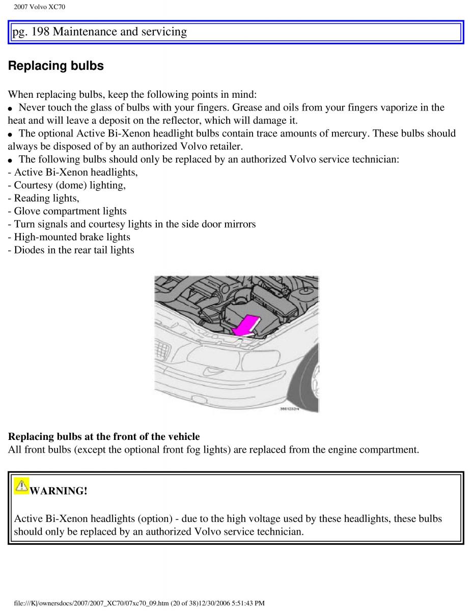 Volvo XC70 Cross Country 2007 owners manual / page 223