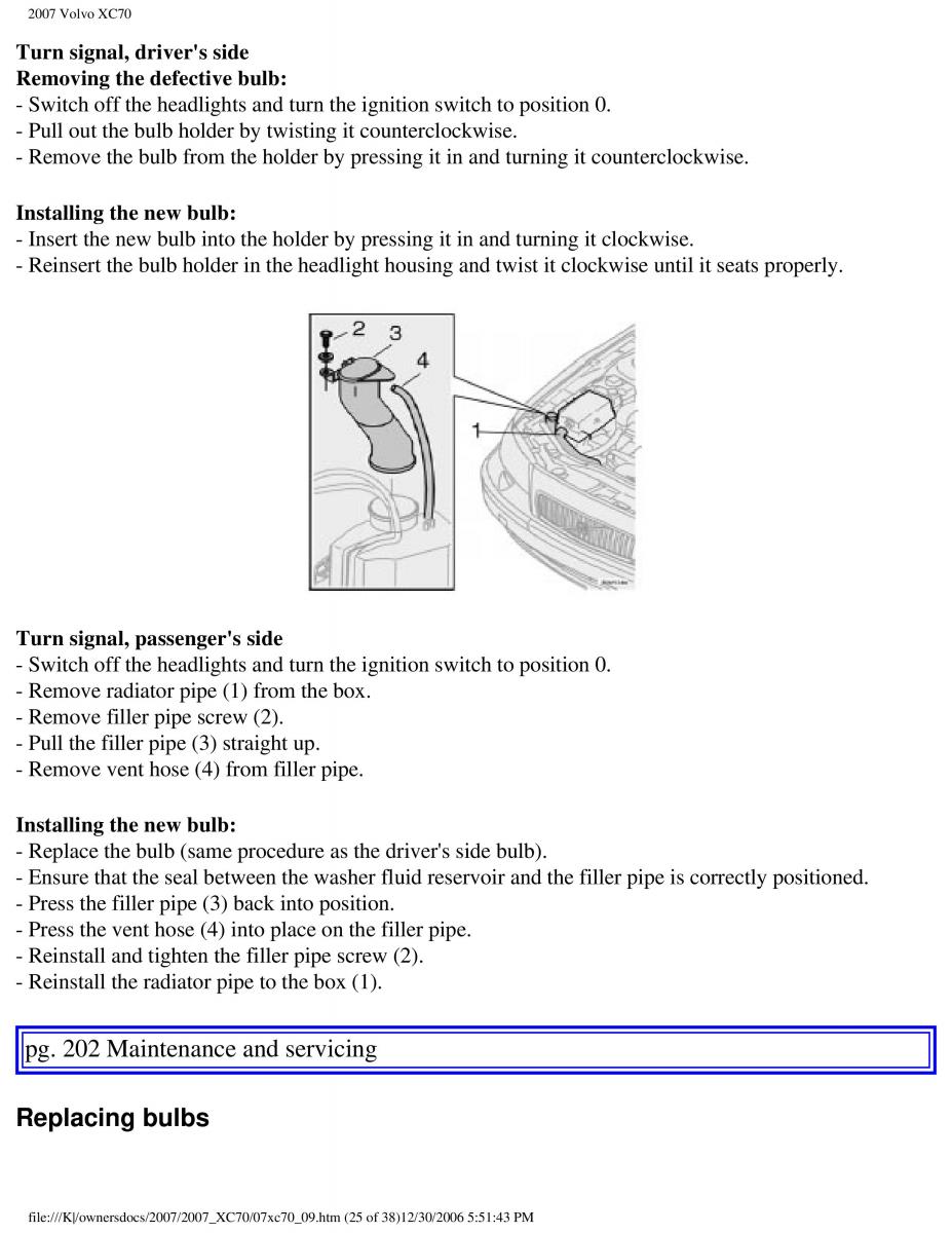 Volvo XC70 Cross Country 2007 owners manual / page 228