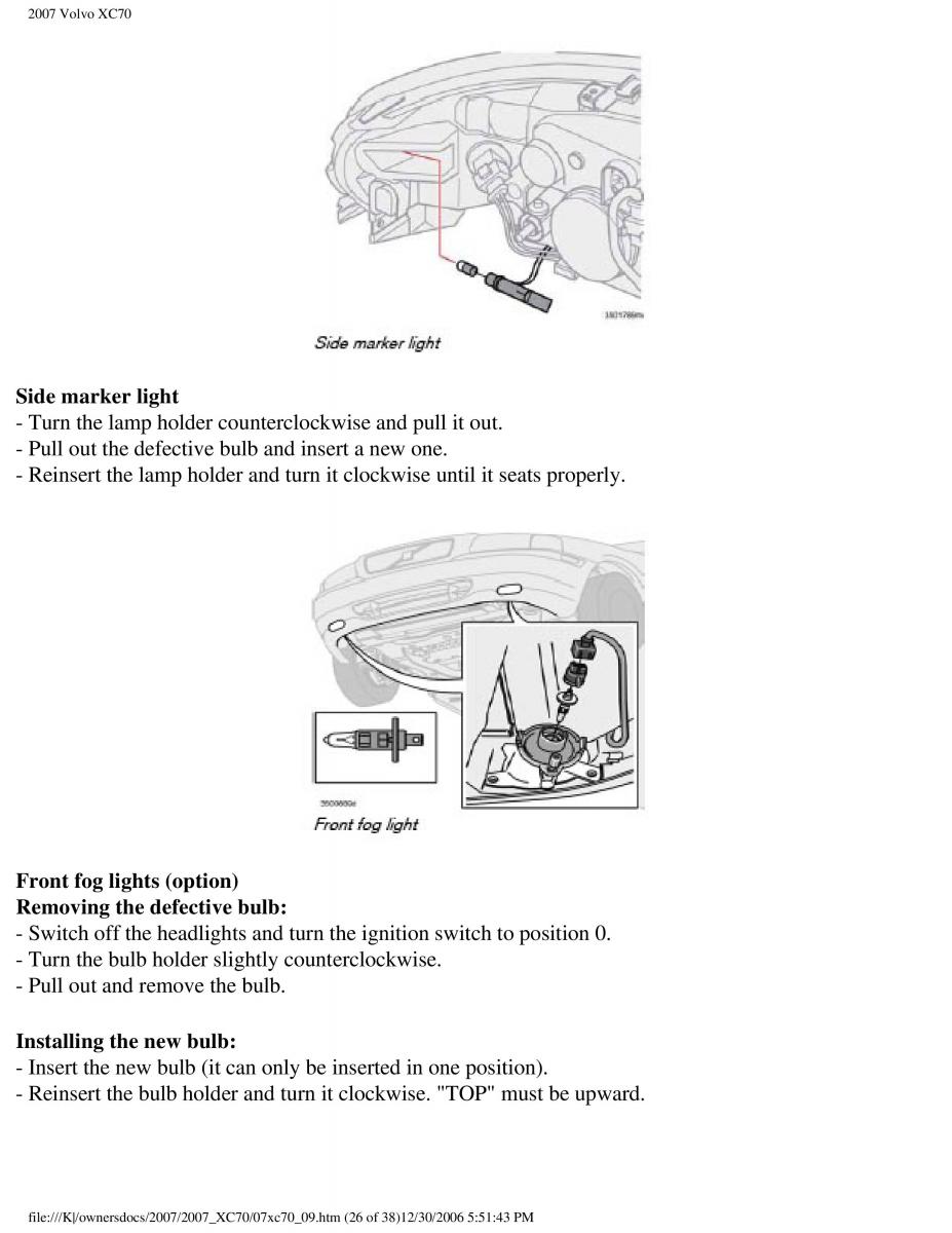 Volvo XC70 Cross Country 2007 owners manual / page 229