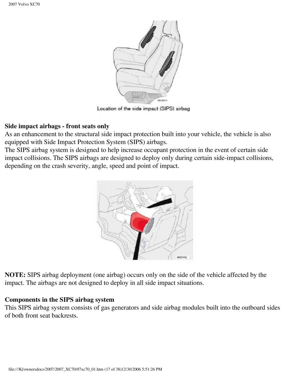 Volvo XC70 Cross Country 2007 owners manual / page 23