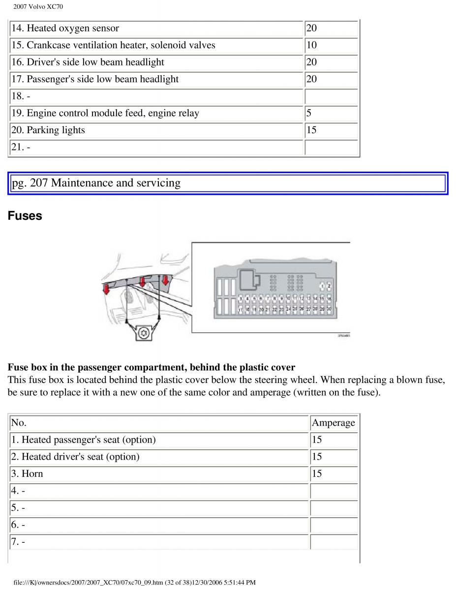 Volvo XC70 Cross Country 2007 owners manual / page 235