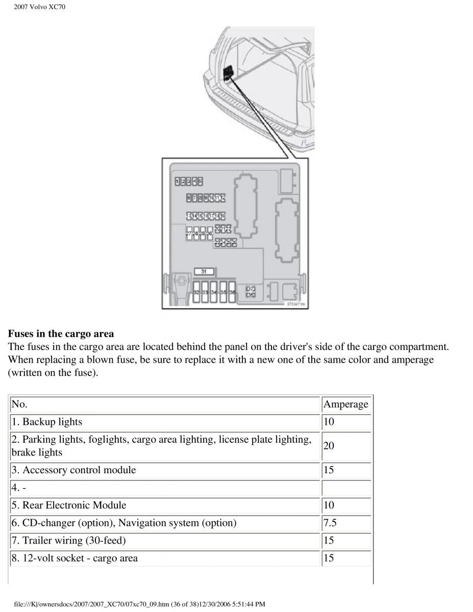 Volvo XC70 Cross Country 2007 owners manual / page 239