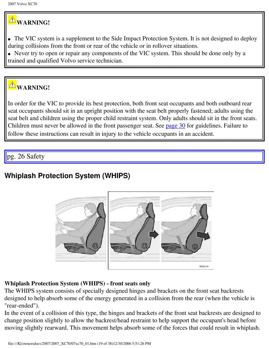 Volvo XC70 Cross Country 2007 owners manual / page 25