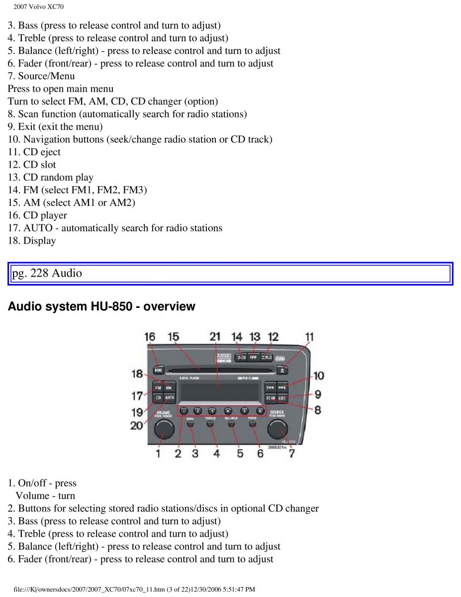 Volvo XC70 Cross Country 2007 owners manual / page 255