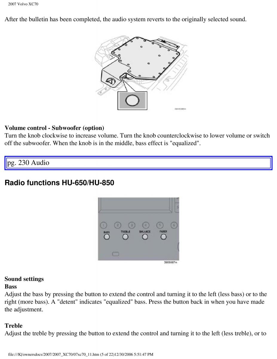 Volvo XC70 Cross Country 2007 owners manual / page 257