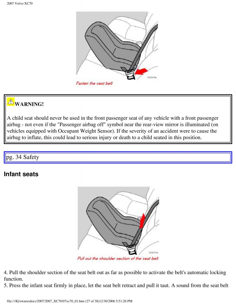 Volvo XC70 Cross Country 2007 owners manual / page 33