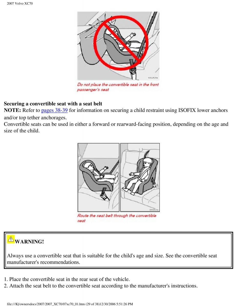 Volvo XC70 Cross Country 2007 owners manual / page 35