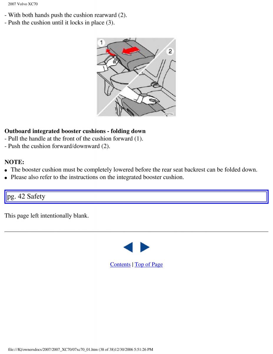 Volvo XC70 Cross Country 2007 owners manual / page 44