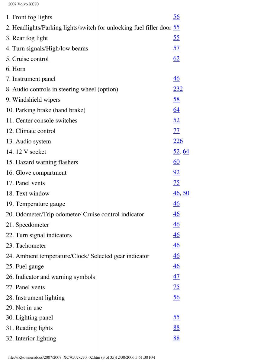 Volvo XC70 Cross Country 2007 owners manual / page 47