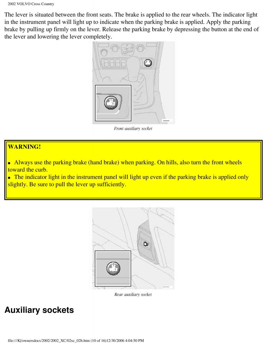 Volvo XC70 Cross Country owners manual / page 59