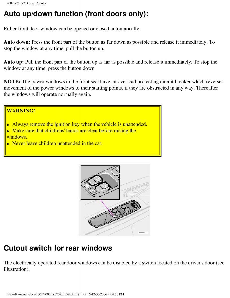 Volvo XC70 Cross Country owners manual / page 61