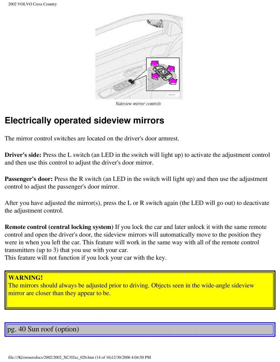 Volvo XC70 Cross Country owners manual / page 63