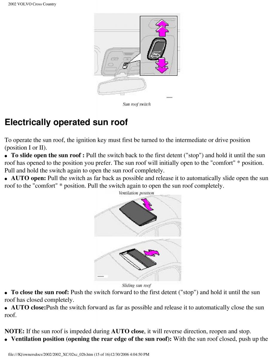 Volvo XC70 Cross Country owners manual / page 64