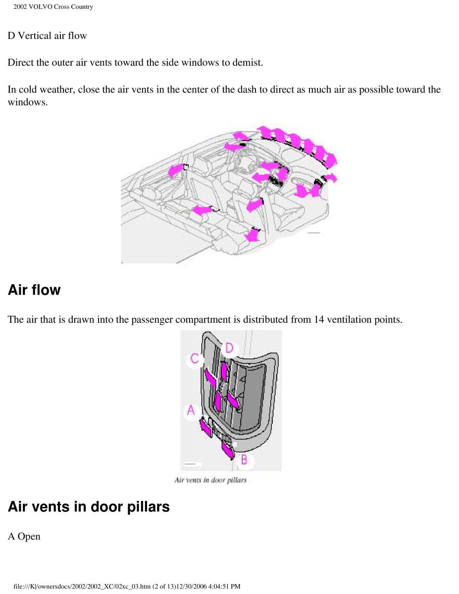 Volvo XC70 Cross Country owners manual / page 67