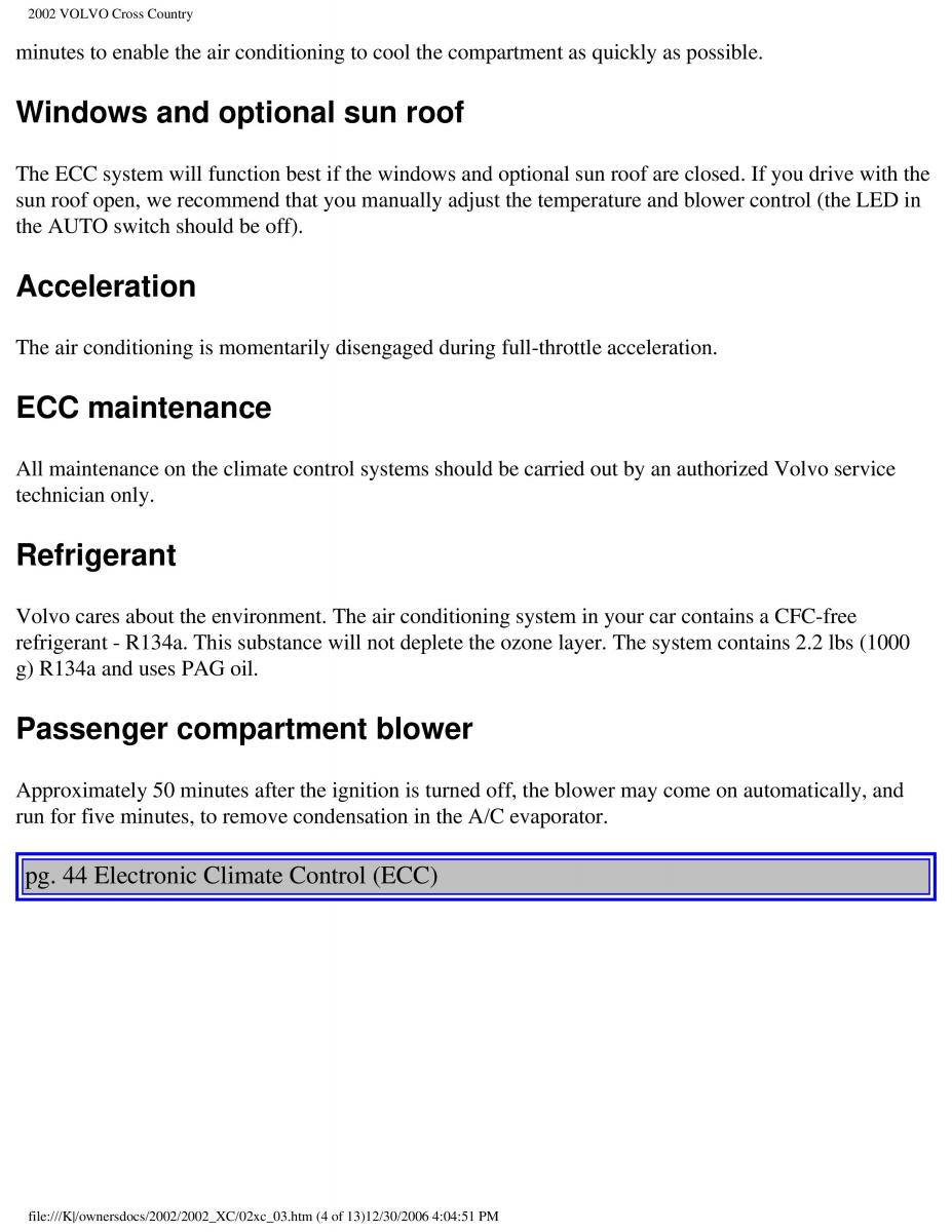 Volvo XC70 Cross Country owners manual / page 69