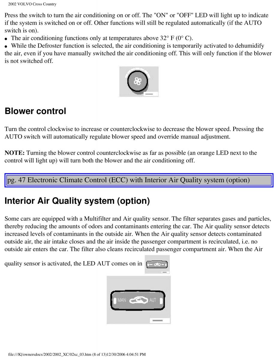 Volvo XC70 Cross Country owners manual / page 73