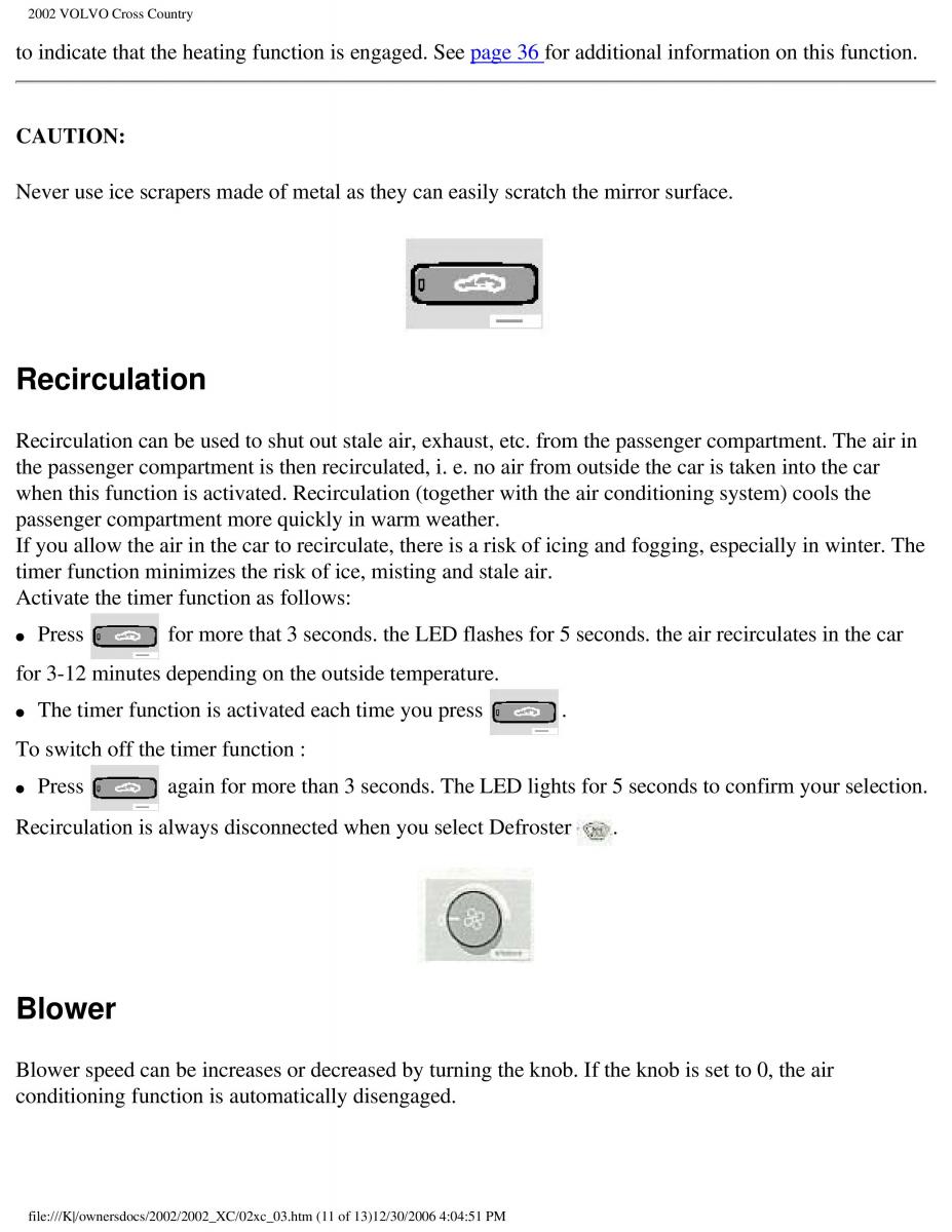 Volvo XC70 Cross Country owners manual / page 76