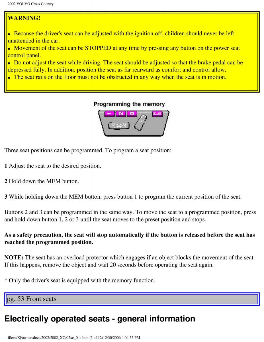 Volvo XC70 Cross Country owners manual / page 81