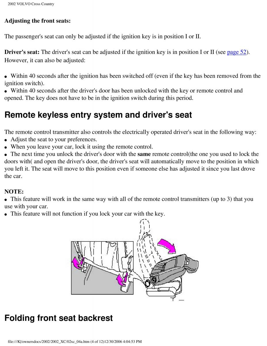 Volvo XC70 Cross Country owners manual / page 82