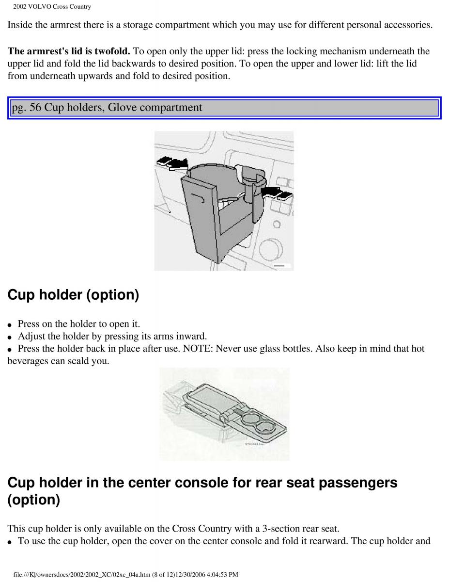 Volvo XC70 Cross Country owners manual / page 86