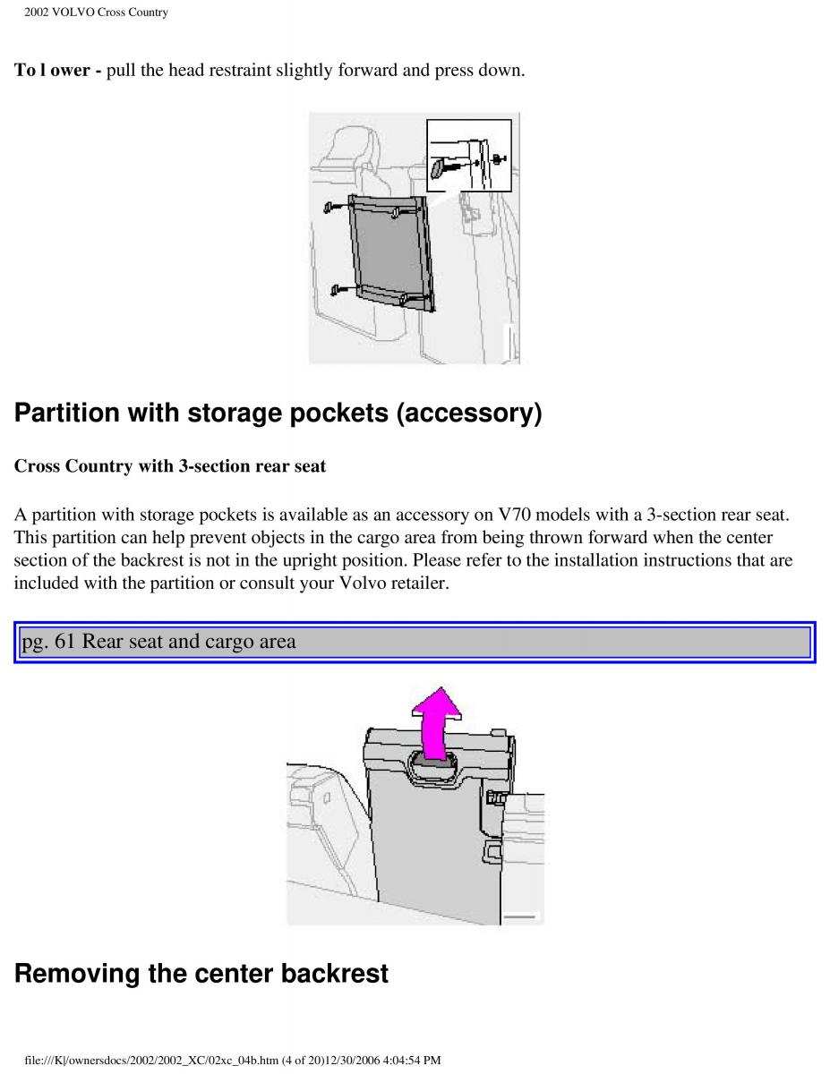 Volvo XC70 Cross Country owners manual / page 94