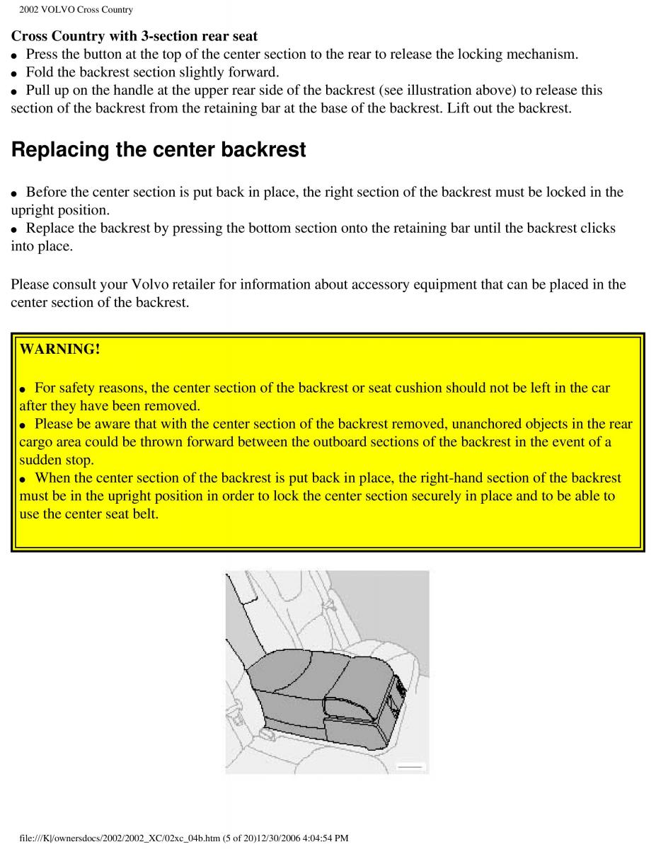 Volvo XC70 Cross Country owners manual / page 95