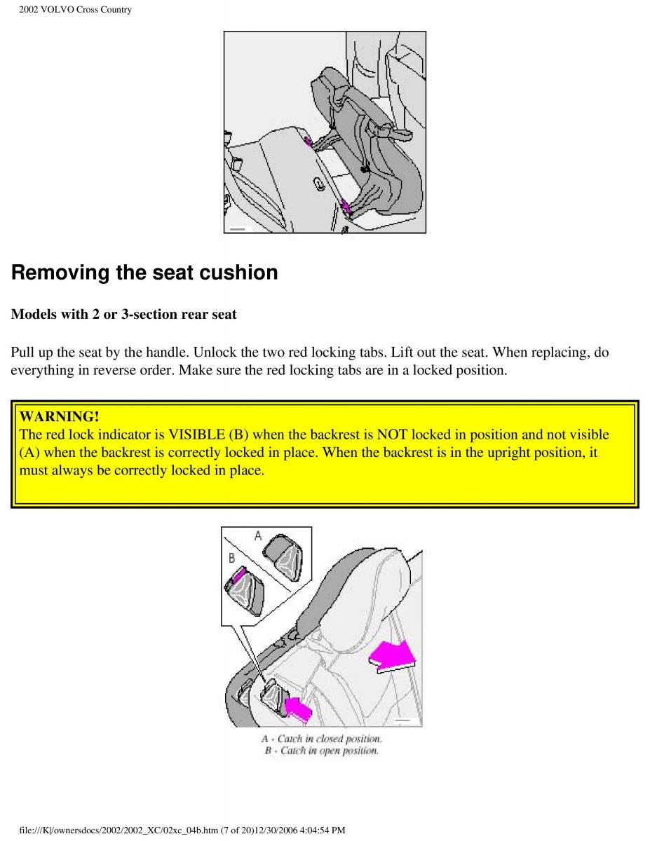 Volvo XC70 Cross Country owners manual / page 97