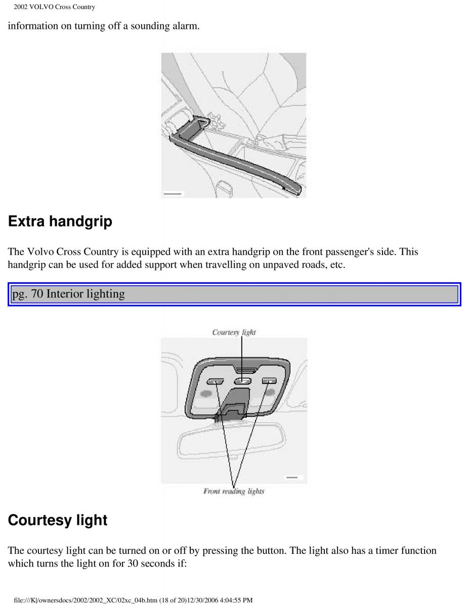 Volvo XC70 Cross Country owners manual / page 108