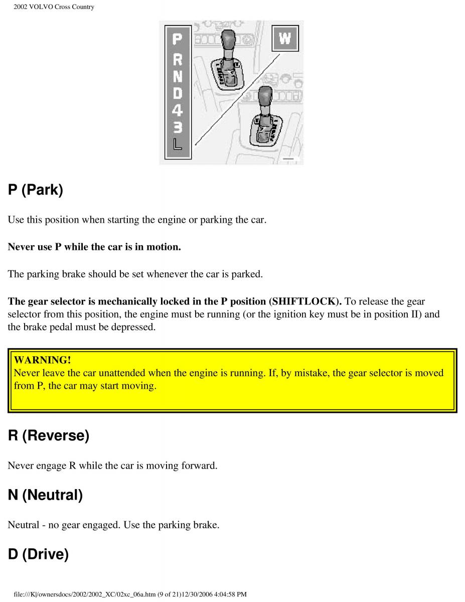 Volvo XC70 Cross Country owners manual / page 129