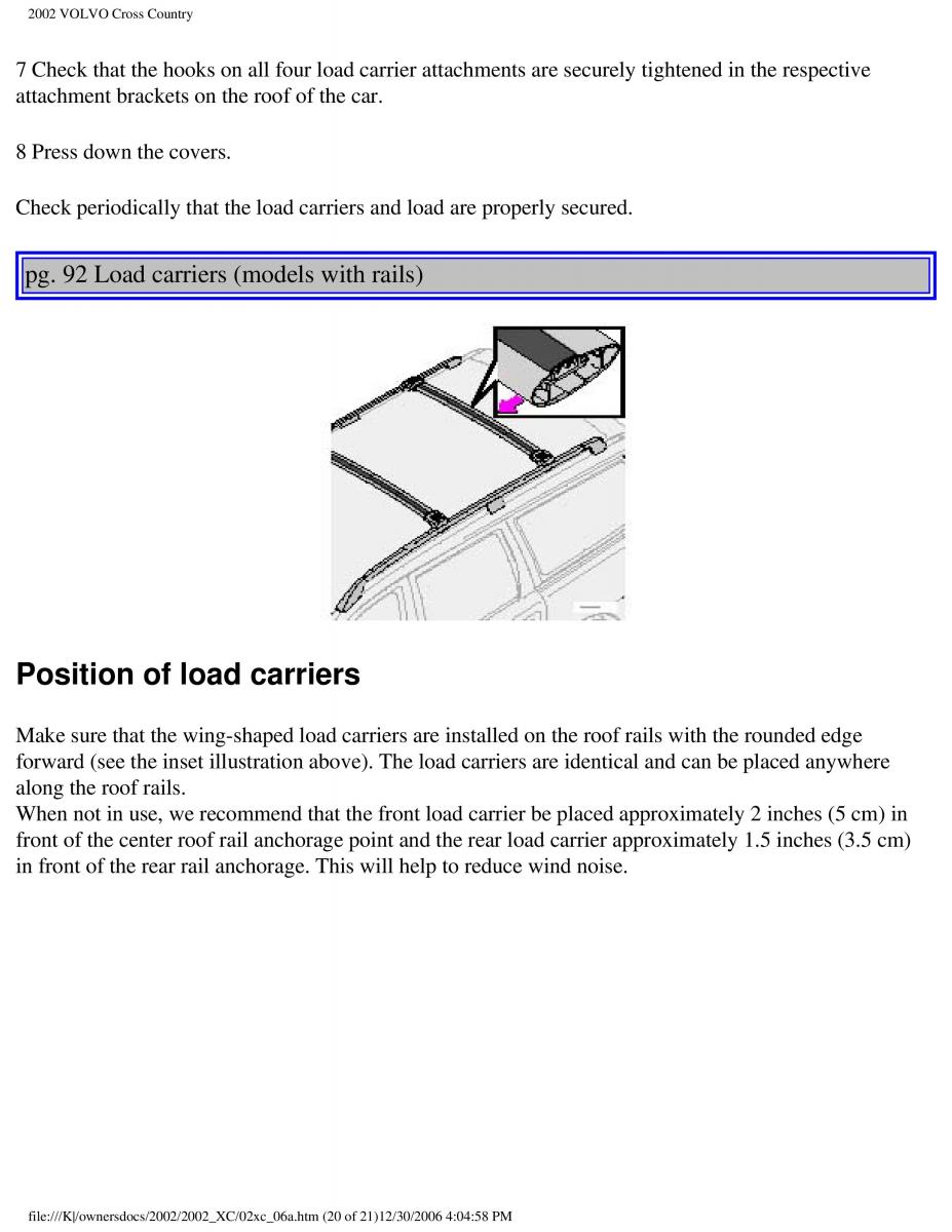 Volvo XC70 Cross Country owners manual / page 140