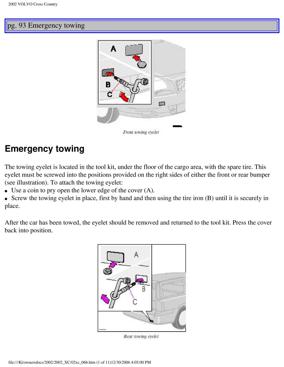 Volvo XC70 Cross Country owners manual / page 142